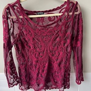 Express long sleeve lace top